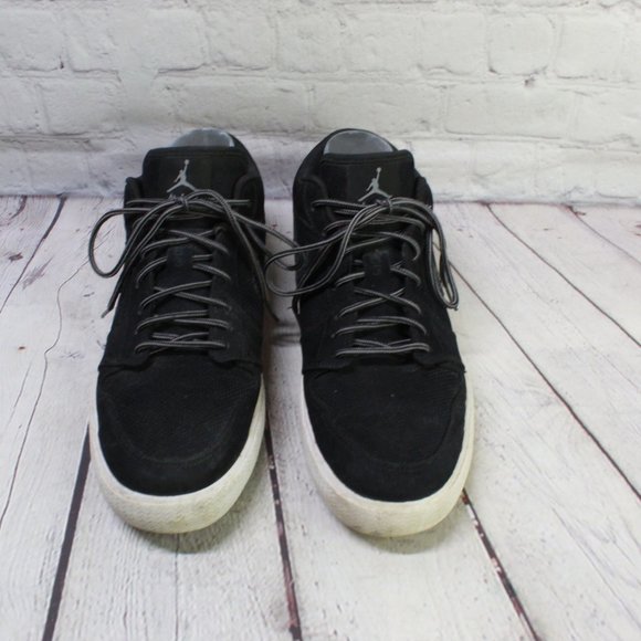 Nike Air Jordan Retro V.1 Black Leather Mesh Low Top Street Sneakers US 11 - Picture 5 of 9